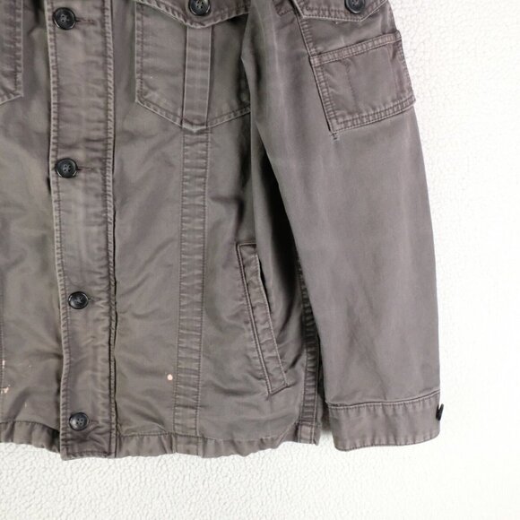 Gap Jacket Womens Large Gray Utility Army Full Zip Canvas Outdoor Retro - Picture 3 of 12